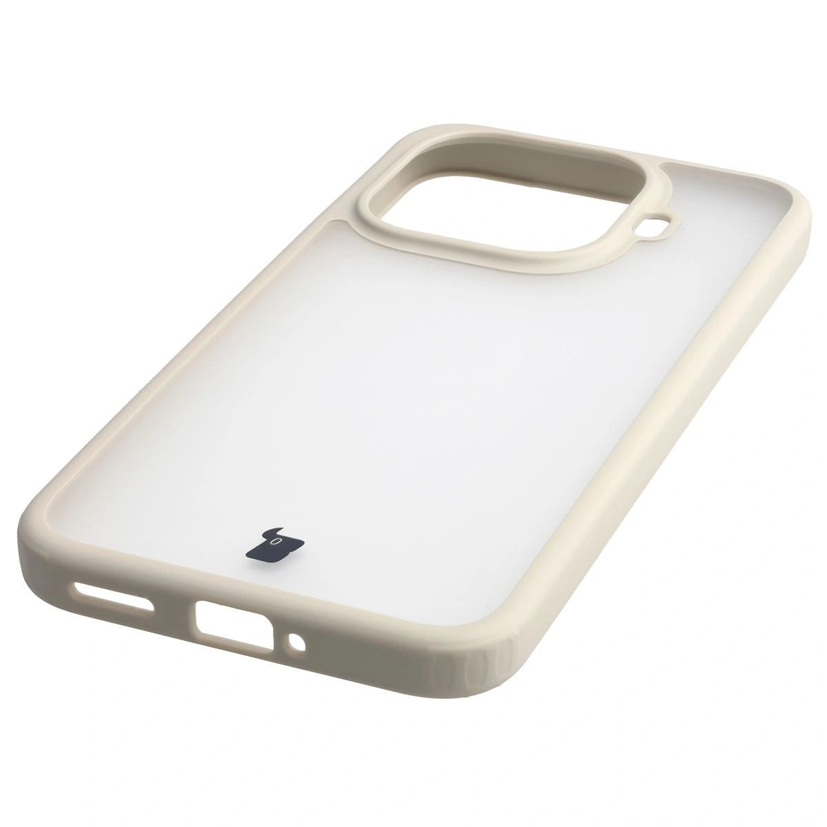 Handyhülle für Xiaomi 15T Pro, Bizon Case Angelo, Semitransparent mit beigem Rahmen