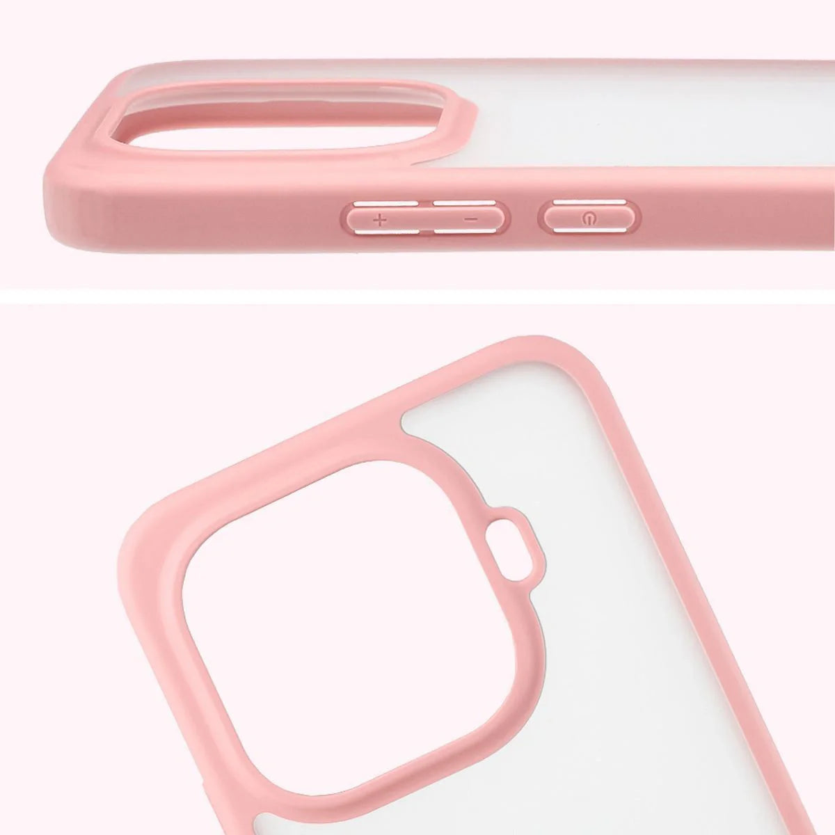 Handyhülle für Xiaomi 15T Pro, Bizon Case Angelo, Semitransparent mit hellrosa Rahmen