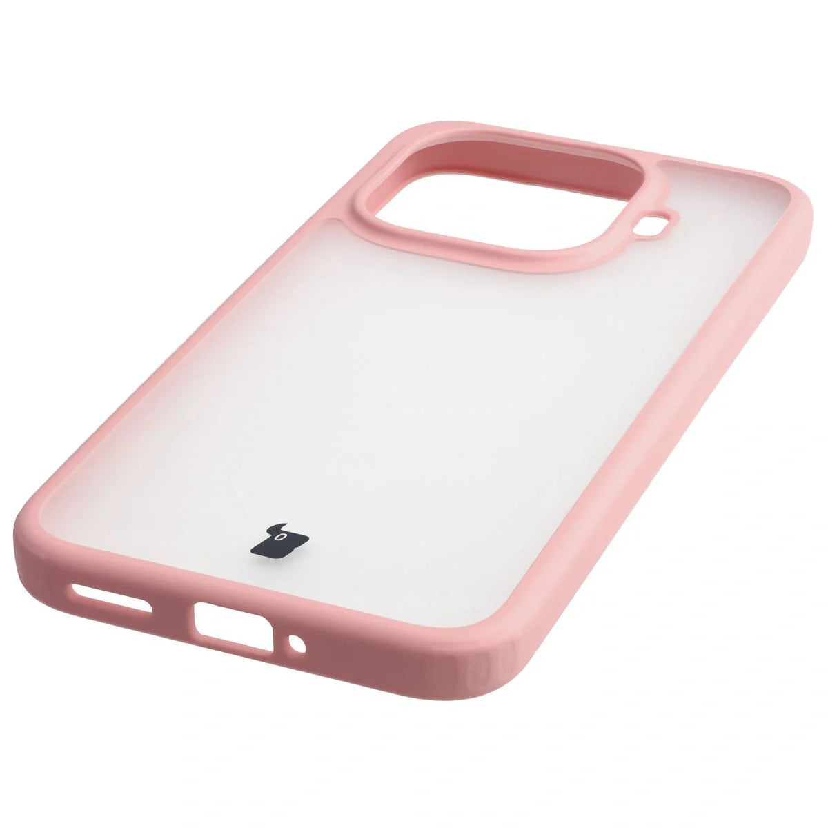 Handyhülle für Xiaomi 15T Pro, Bizon Case Angelo, Semitransparent mit hellrosa Rahmen