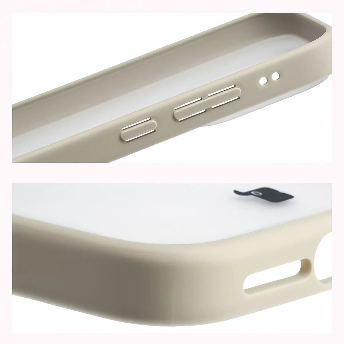 Handyhülle für Xiaomi 17, Bizon Case Angelo, Semitransparent mit beigem Rahmen