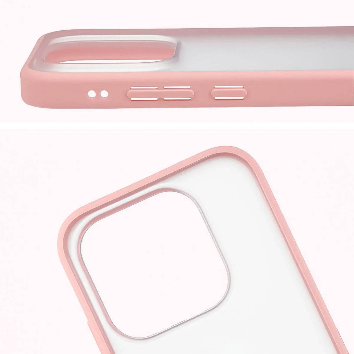 Handyhülle für Xiaomi 17, Bizon Case Angelo, Semitransparent mit hellrosa Rahmen