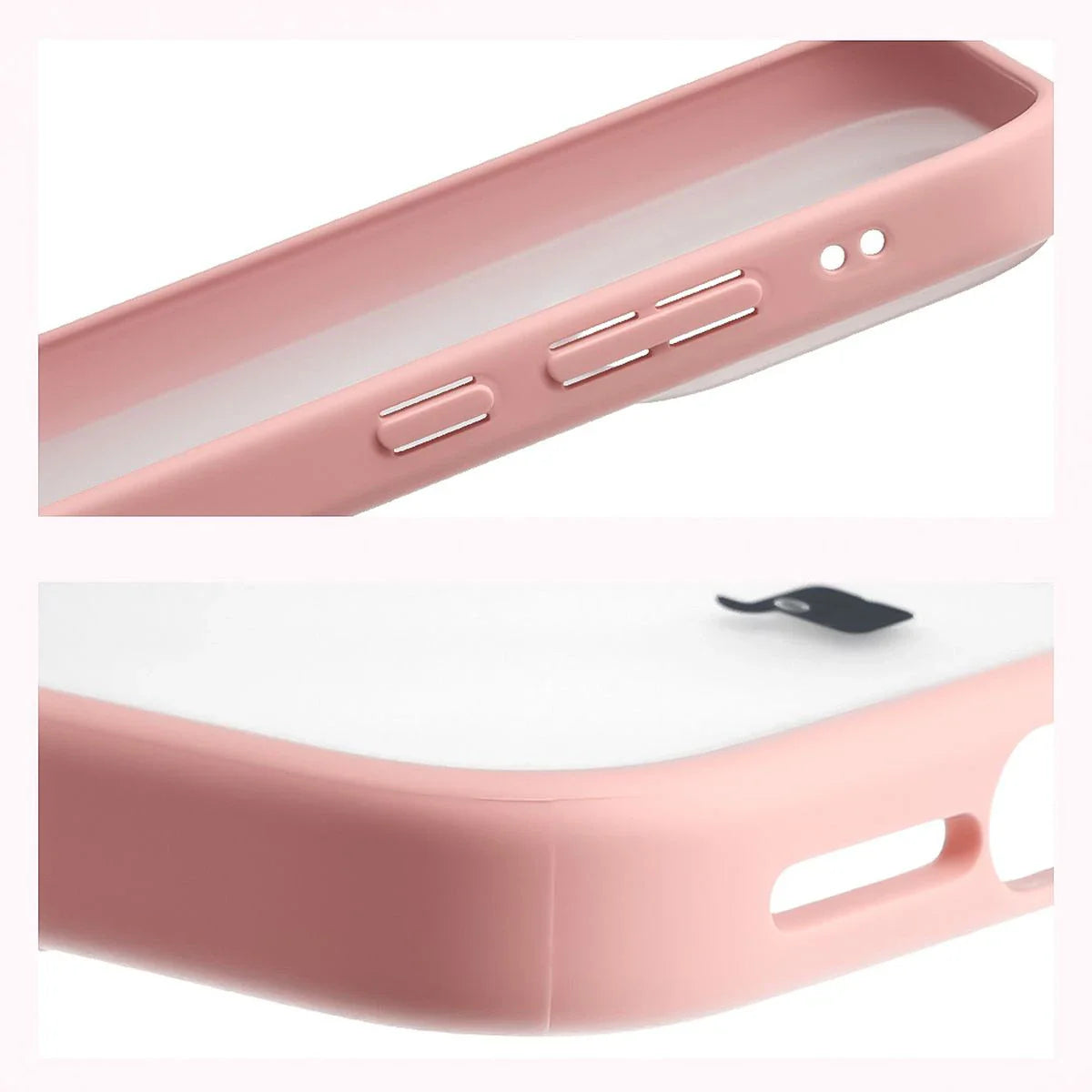 Handyhülle für Xiaomi 17, Bizon Case Angelo, Semitransparent mit hellrosa Rahmen