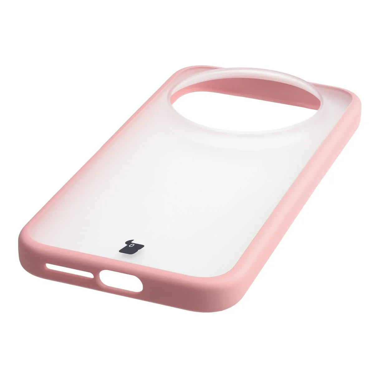 Handyhülle für Xiaomi 17 Ultra, Bizon Case Angelo, Semitransparent mit hellrosa Rahmen