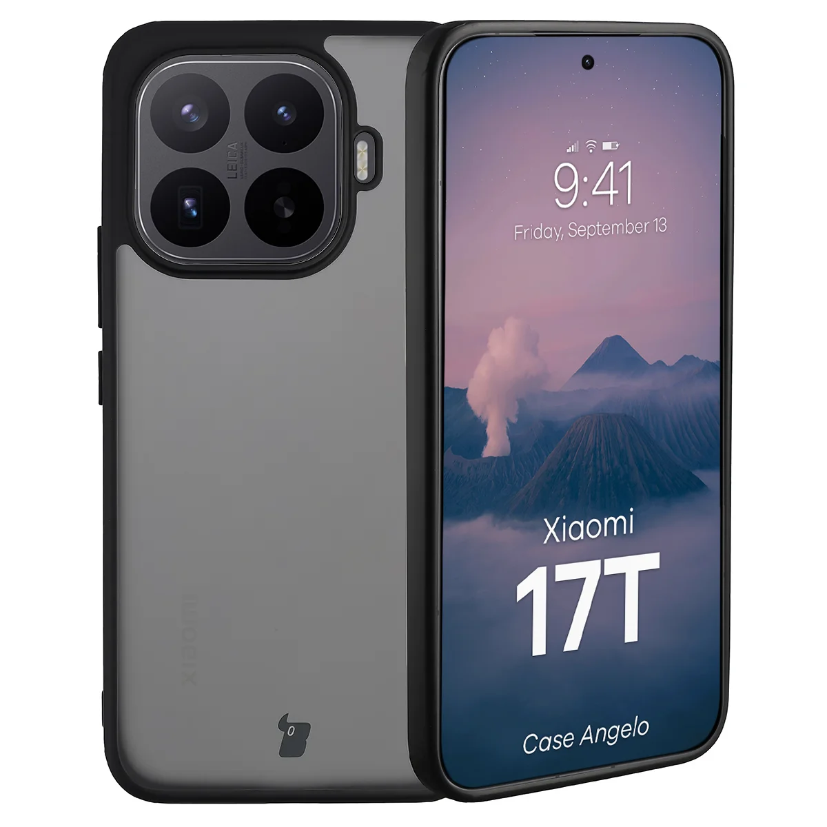 Handyhülle für Xiaomi 17T, Bizon Case Angelo, Getönte mit schwarzem Rahmen