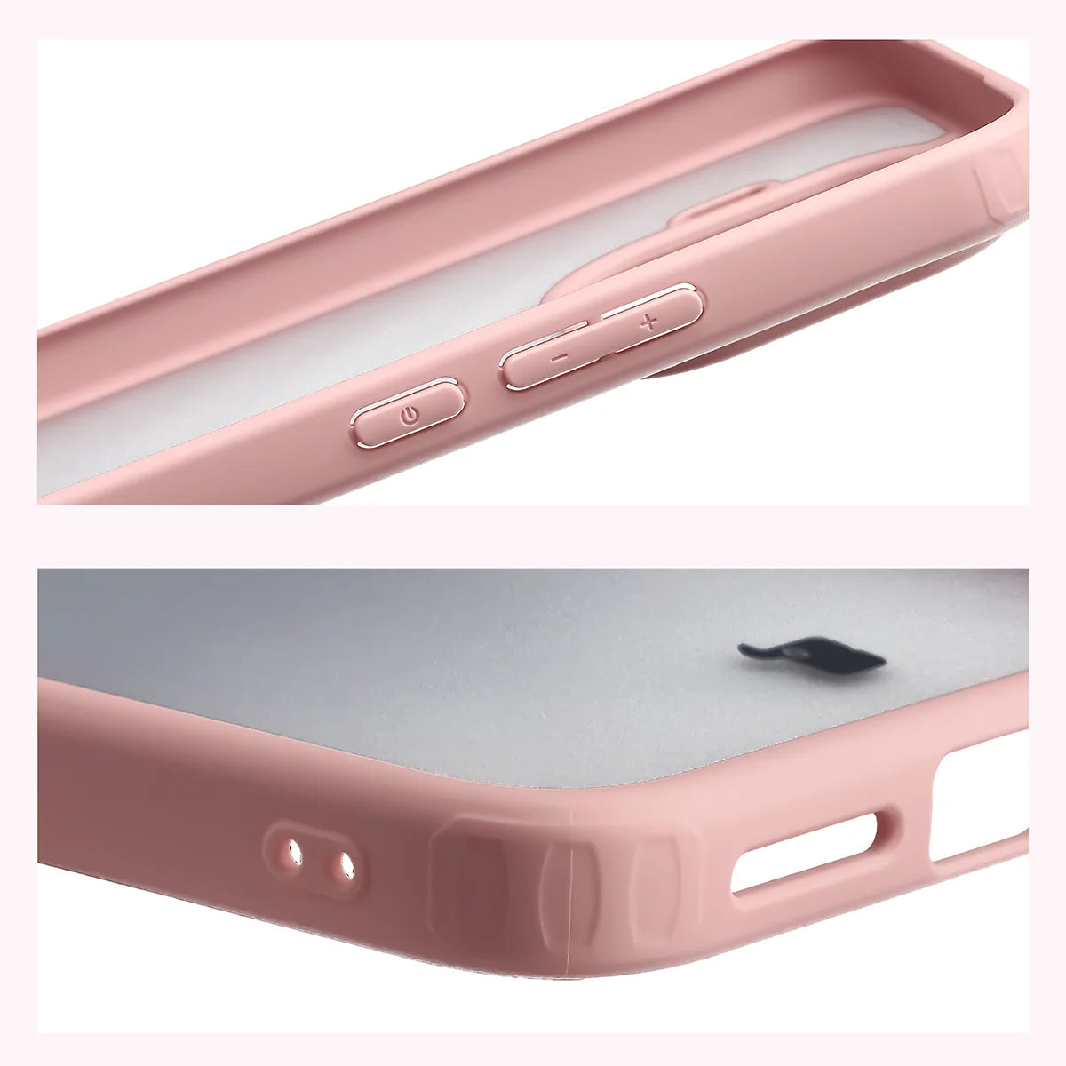 Handyhülle für Xiaomi 17T Pro, Bizon Case Angelo, Semitransparent mit hellrosem Rahmen