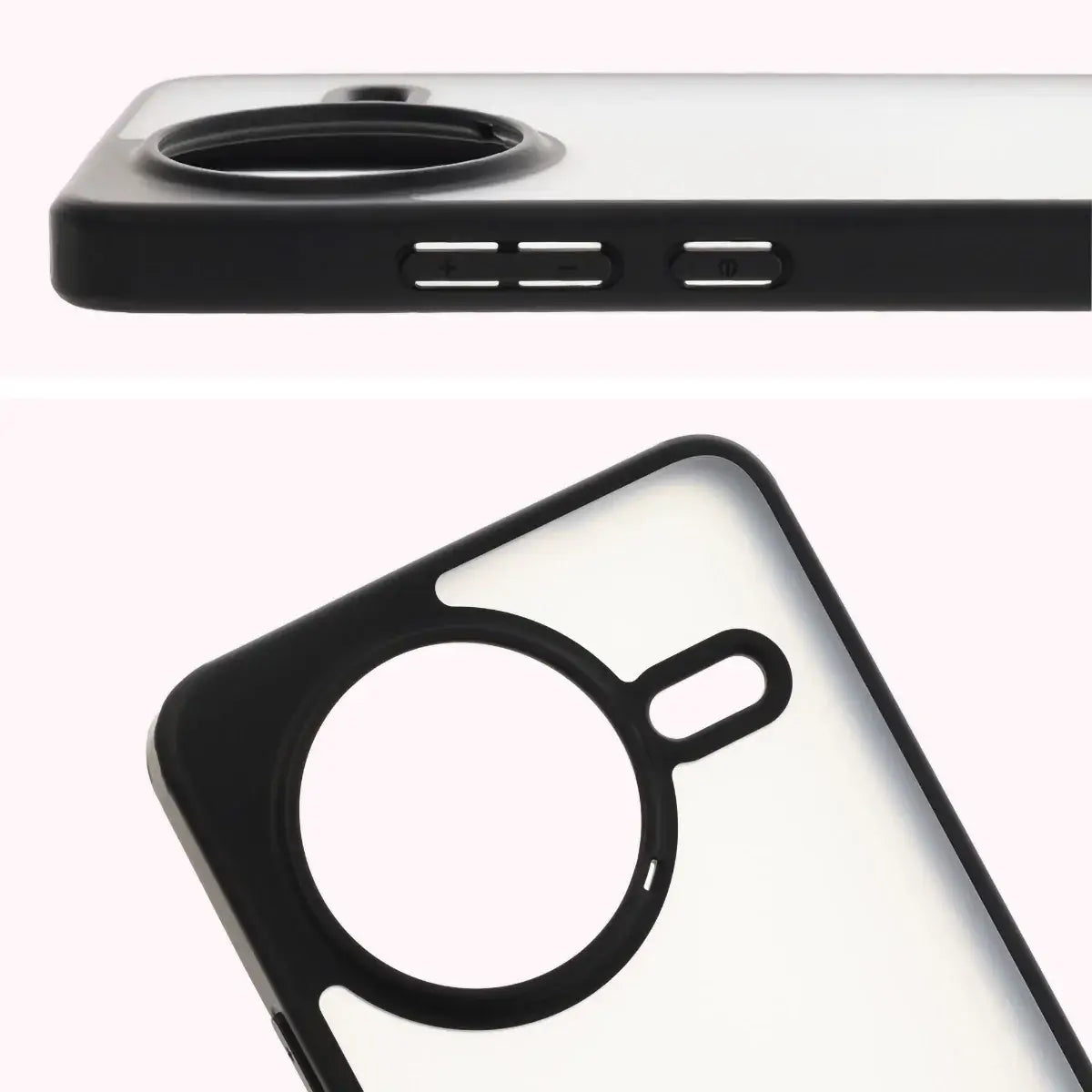 Handyhülle für Xiaomi Poco F7 Pro, Bizon Case Angelo, Durchscheinend mit schwarzem Rahmen