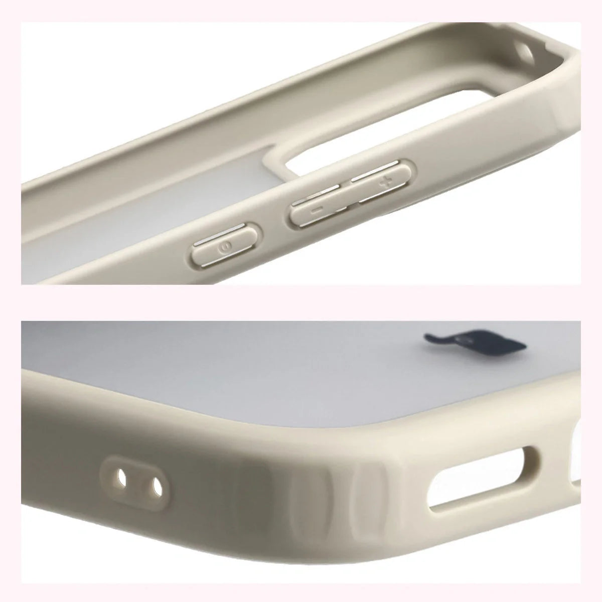 Handyhülle für Xiaomi POCO F8 Pro, Bizon Case Angelo, Semitransparent mit beigem Rahmen
