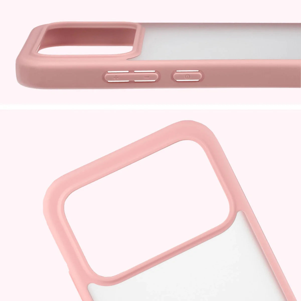 Handyhülle für Xiaomi POCO F8 Pro, Bizon Case Angelo, Semitransparent mit hellrosa Rahmen
