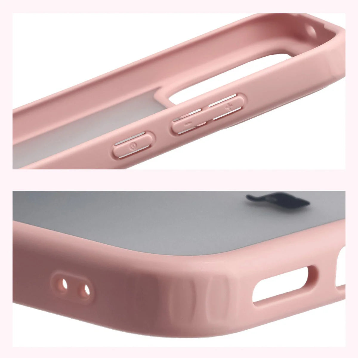Handyhülle für Xiaomi POCO F8 Pro, Bizon Case Angelo, Semitransparent mit hellrosa Rahmen