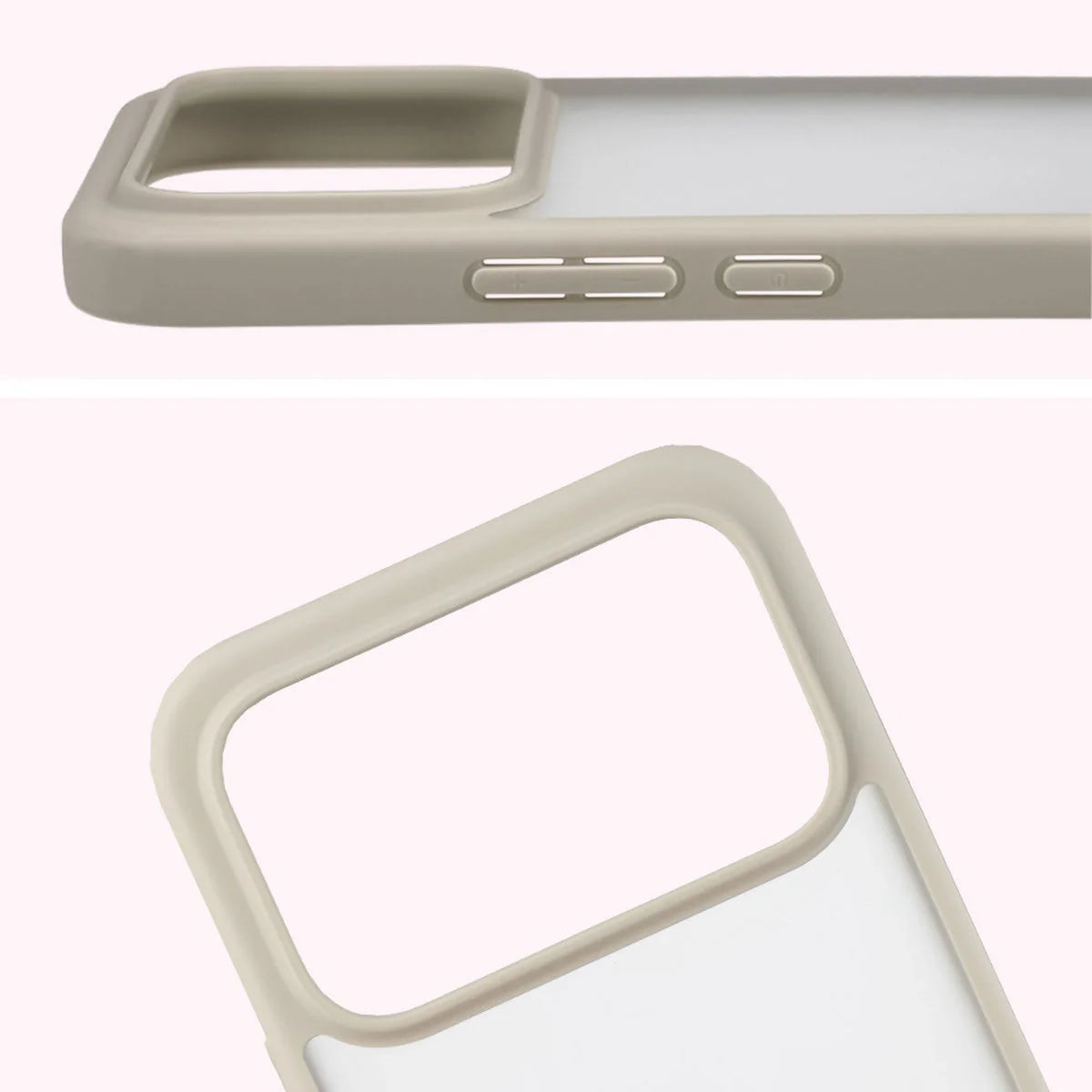 Handyhülle für Xiaomi POCO F8 Ultra, Bizon Case Angelo, Semitransparent mit beigem Rahmen