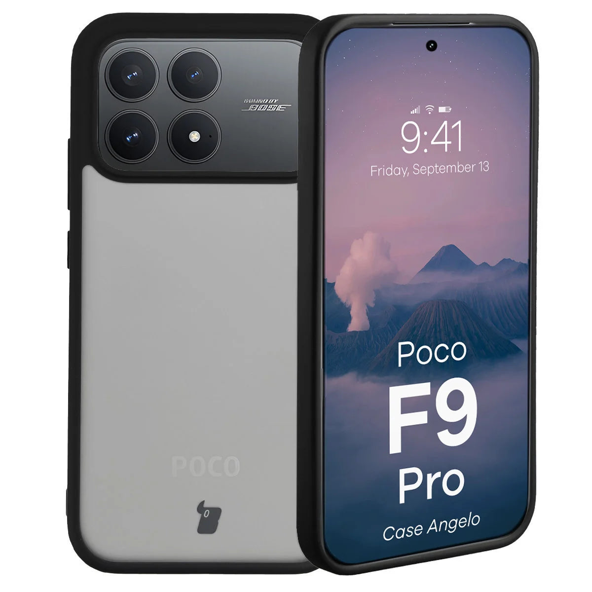 Handyhülle für Xiaomi POCO F9 Pro, Bizon Case Angelo, Getönte mit schwarzem Rahmen (1/6)
