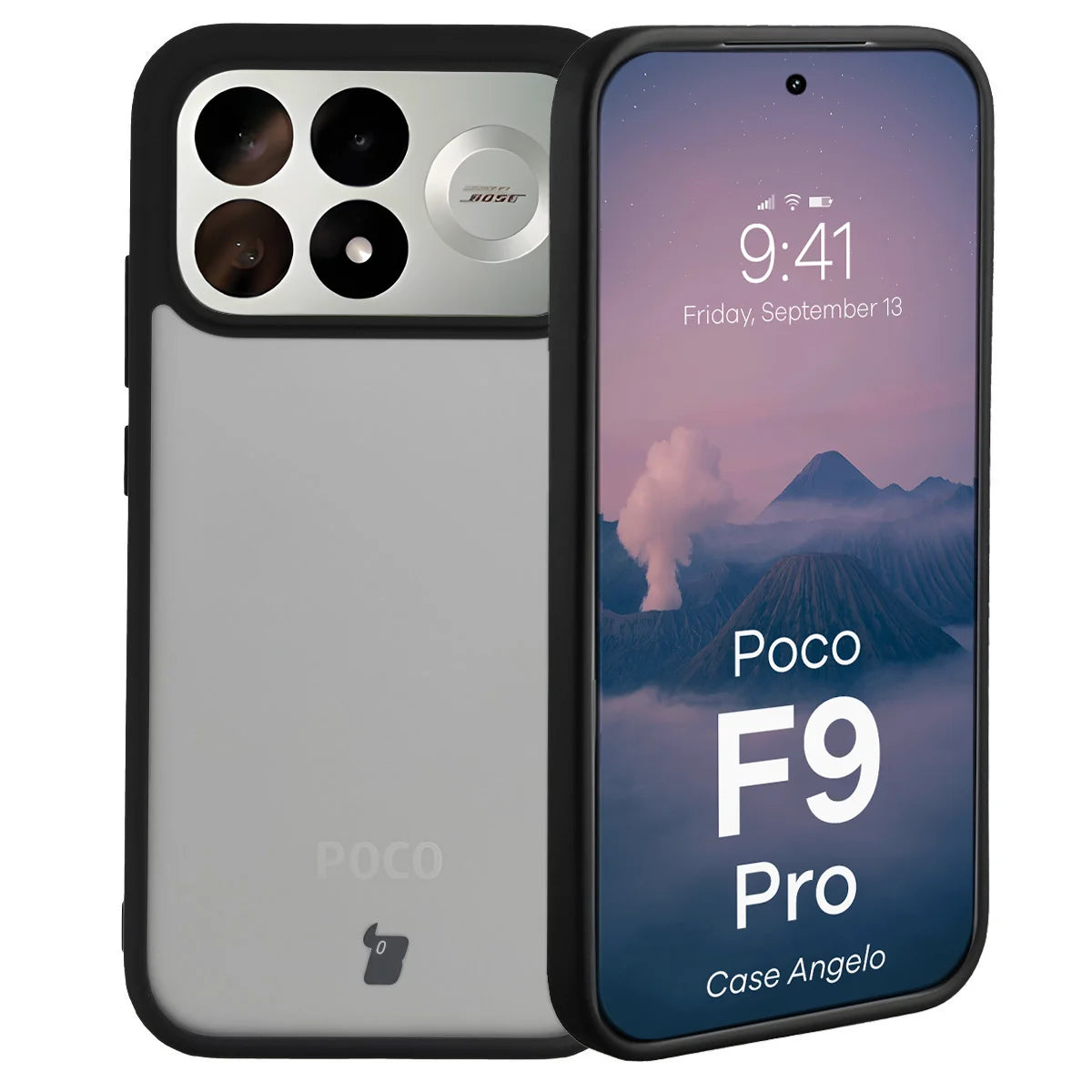 Handyhülle für Xiaomi POCO F9 Pro, Bizon Case Angelo, Getönte mit schwarzem Rahmen (1/6)
