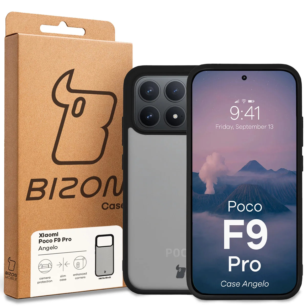 Handyhülle für Xiaomi POCO F9 Pro, Bizon Case Angelo, Getönte mit schwarzem Rahmen (6/6)