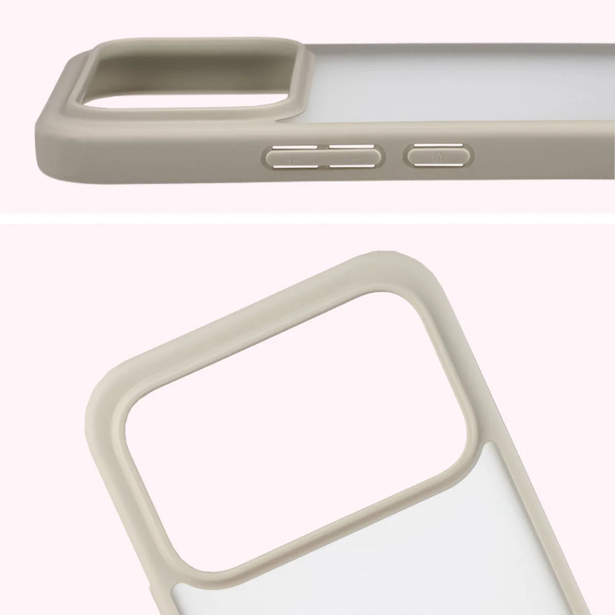 Handyhülle für Xiaomi POCO F9 Ultra, Bizon Case Angelo, Semitransparent mit beigem Rahmen (3/6)