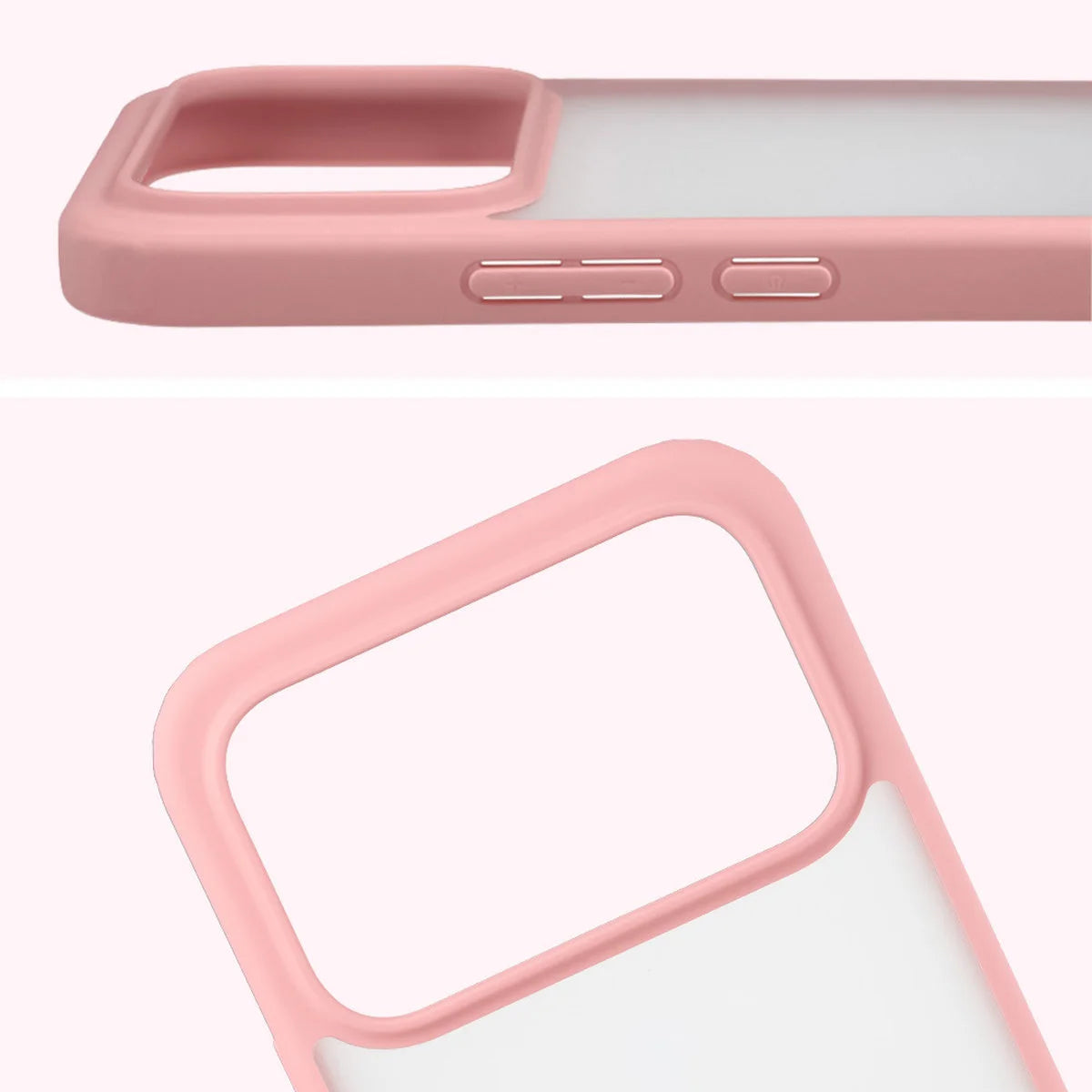 Handyhülle für Xiaomi POCO F9 Ultra, Bizon Case Angelo, Semitransparent mit hellrosem Rahmen (3/6)