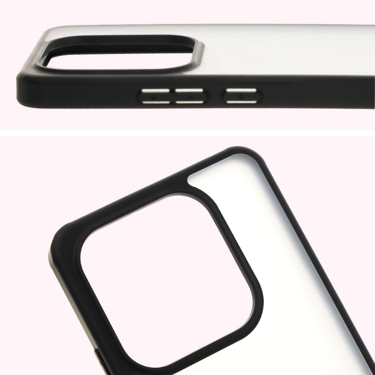 Handyhülle für Xiaomi Redmi Note 14 5G, Bizon Case Angelo, Durchscheinend mit schwarzem Rahmen