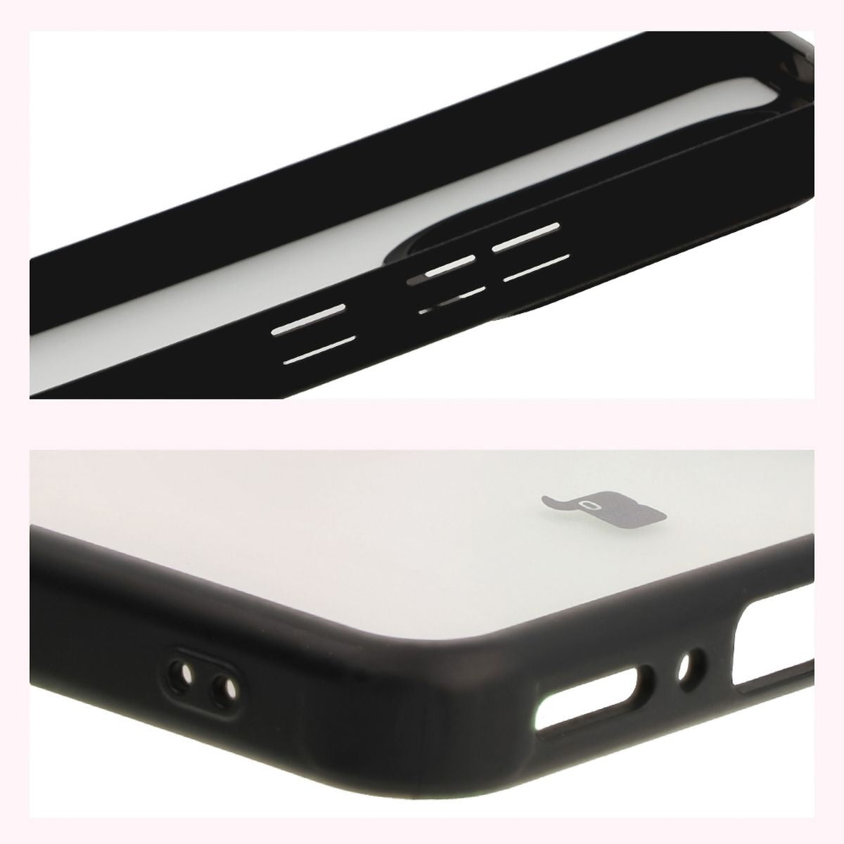Handyhülle für Xiaomi Redmi Note 14 5G, Bizon Case Angelo, Durchscheinend mit schwarzem Rahmen
