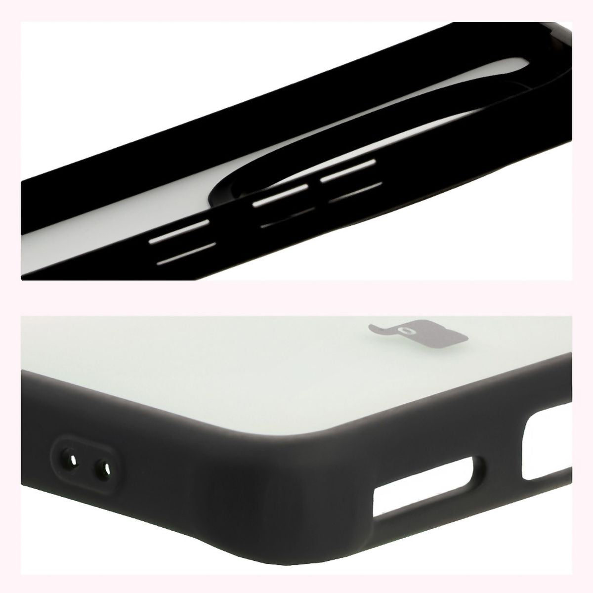 Handyhülle für Xiaomi Redmi Note 14 Pro 5G / 14 Pro Plus 5G / Poco X7, Bizon Case Angelo, Durchscheinend mit schwarzem Rahmen