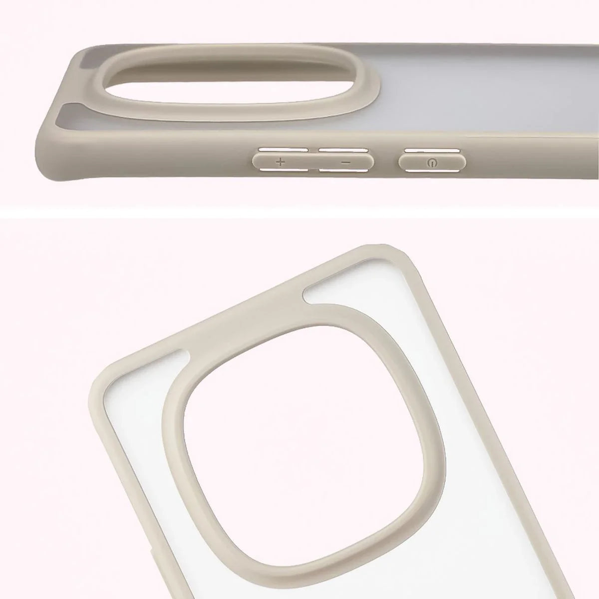 Handyhülle für Xiaomi Redmi Note 15 / POCO M8 5G, Bizon Case Angelo, Semitransparent mit beigem Rahmen