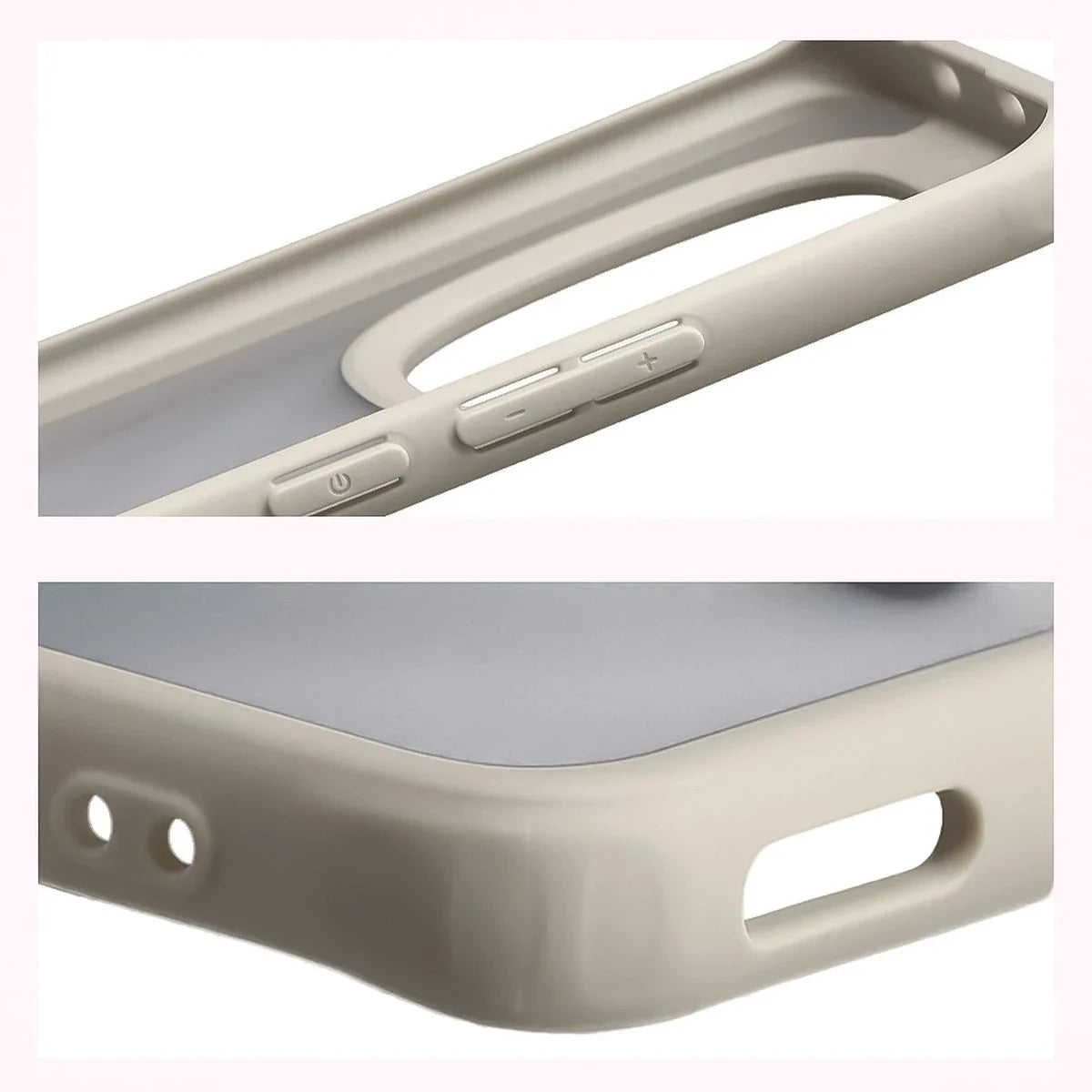 Handyhülle für Xiaomi Redmi Note 15 / POCO M8 5G, Bizon Case Angelo, Semitransparent mit beigem Rahmen