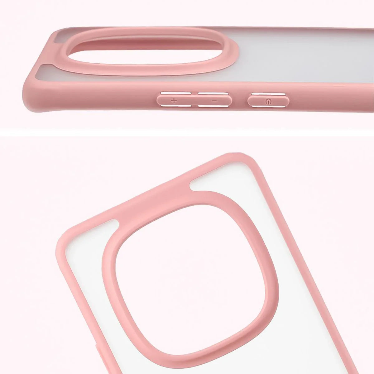 Handyhülle für Xiaomi Redmi Note 15 / POCO M8 5G, Bizon Case Angelo, Semitransparent mit hellrosa Rahmen