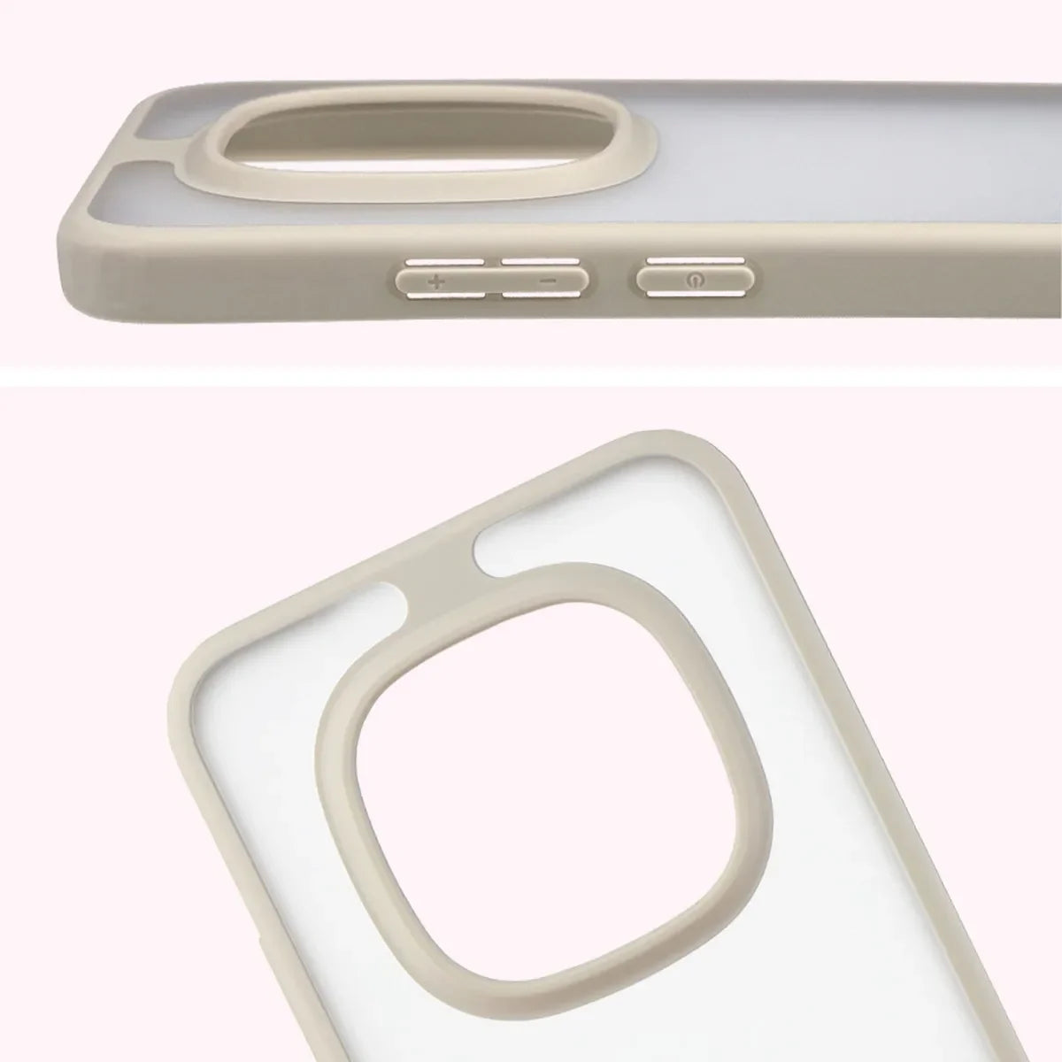 Handyhülle für Xiaomi Redmi Note 15 Pro 5G, Bizon Case Angelo, Semitransparent mit beigem Rahmen