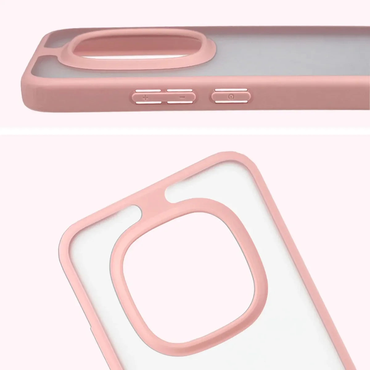 Handyhülle für Xiaomi Redmi Note 15 Pro 5G, Bizon Case Angelo, Semitransparent mit hellrosa Rahmen