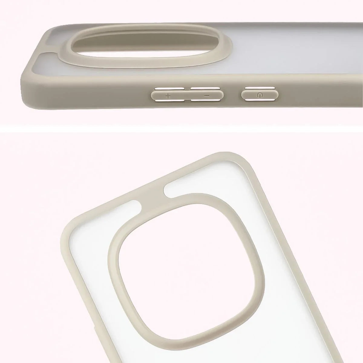 Handyhülle für Xiaomi Redmi Note 15 Pro Plus 5G / POCO M8 Pro 5G, Bizon Case Angelo, Semitransparent mit beigem Rahmen