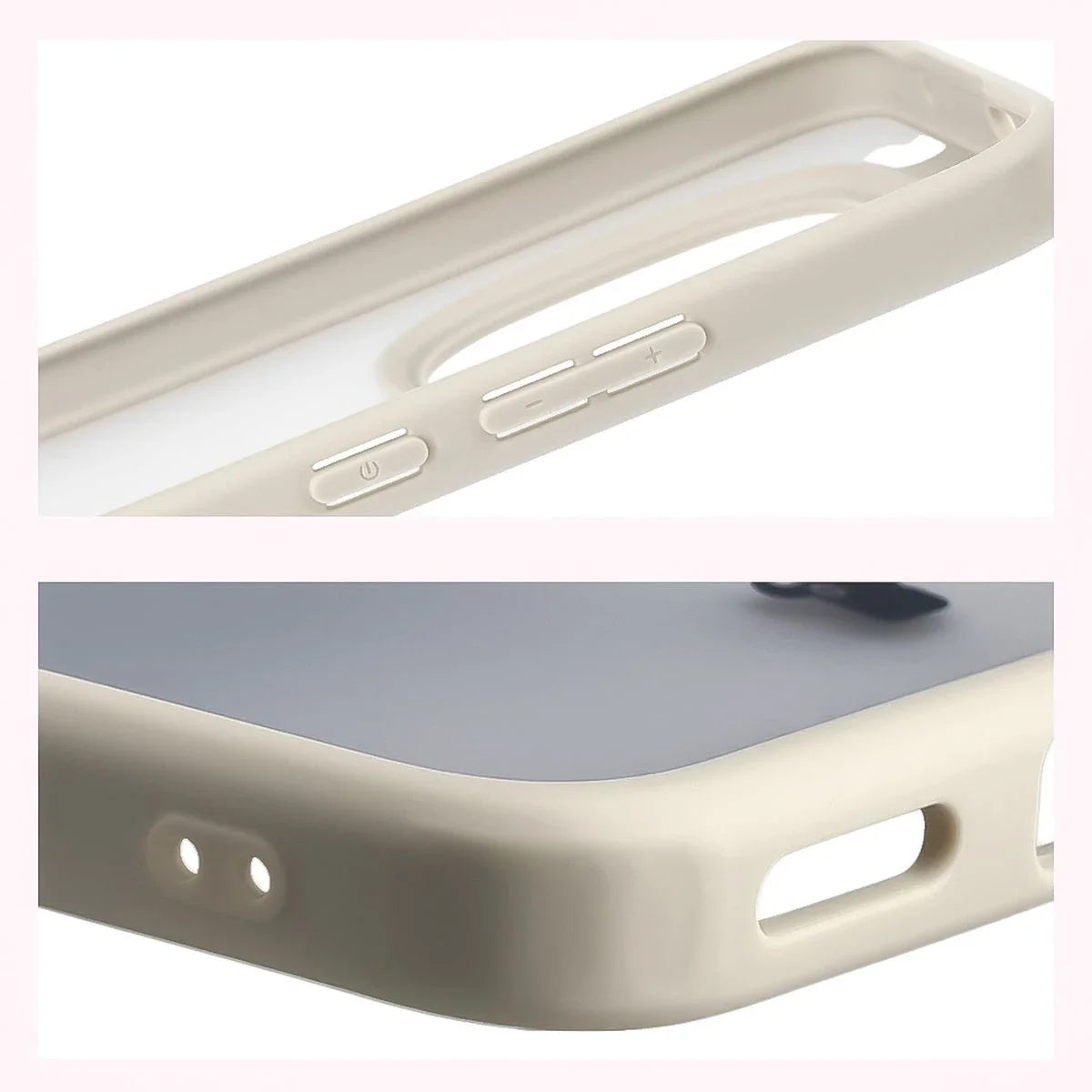 Handyhülle für Xiaomi Redmi Note 15 Pro Plus 5G / POCO M8 Pro 5G, Bizon Case Angelo, Semitransparent mit beigem Rahmen