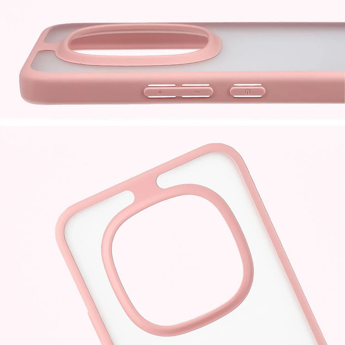 Handyhülle für Xiaomi Redmi Note 15 Pro Plus 5G / POCO M8 Pro 5G, Bizon Case Angelo, Semitransparent mit hellrosa Rahmen