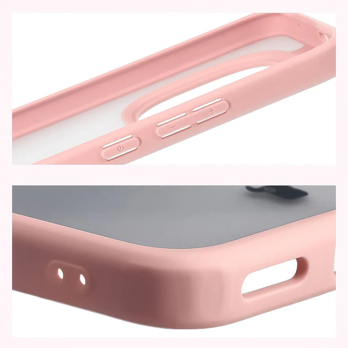 Handyhülle für Xiaomi Redmi Note 15 Pro Plus 5G / POCO M8 Pro 5G, Bizon Case Angelo, Semitransparent mit hellrosa Rahmen