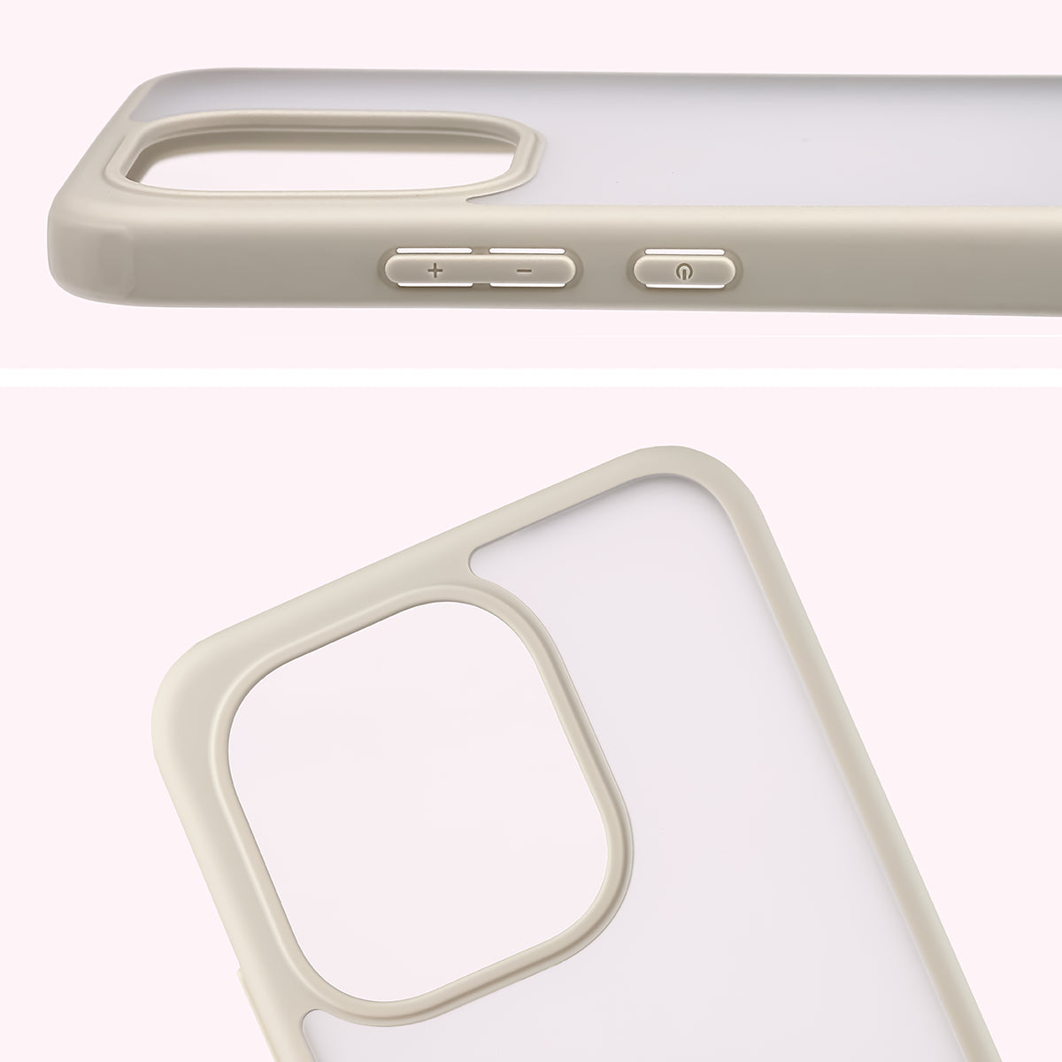 Handyhülle für Xiaomi Redmi Note 17 5G, Bizon Case Angelo, Semitransparent mit beigem Rahmen (3/6)