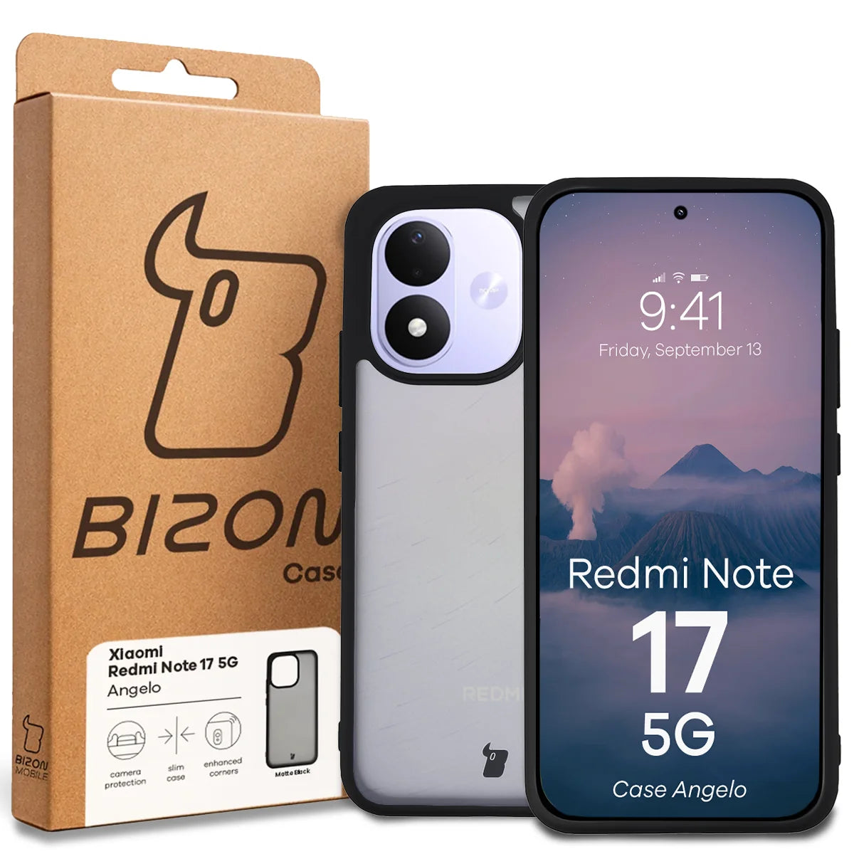 Handyhülle für Xiaomi Redmi Note 17 5G, Bizon Case Angelo, Getönte mit schwarzem Rahmen (6/6)