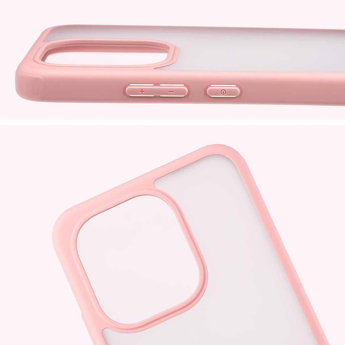 Handyhülle für Xiaomi Redmi Note 17 5G, Bizon Case Angelo, Semitransparent mit hellrosem Rahmen (3/6)