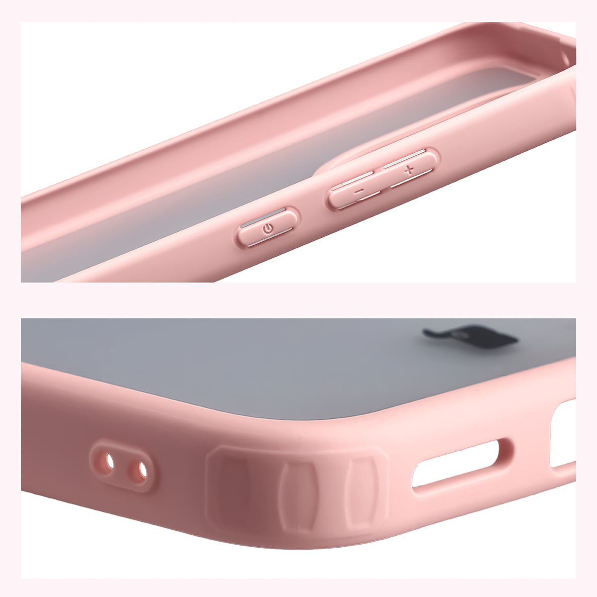Handyhülle für Xiaomi Redmi Note 17 5G, Bizon Case Angelo, Semitransparent mit hellrosem Rahmen (4/6)