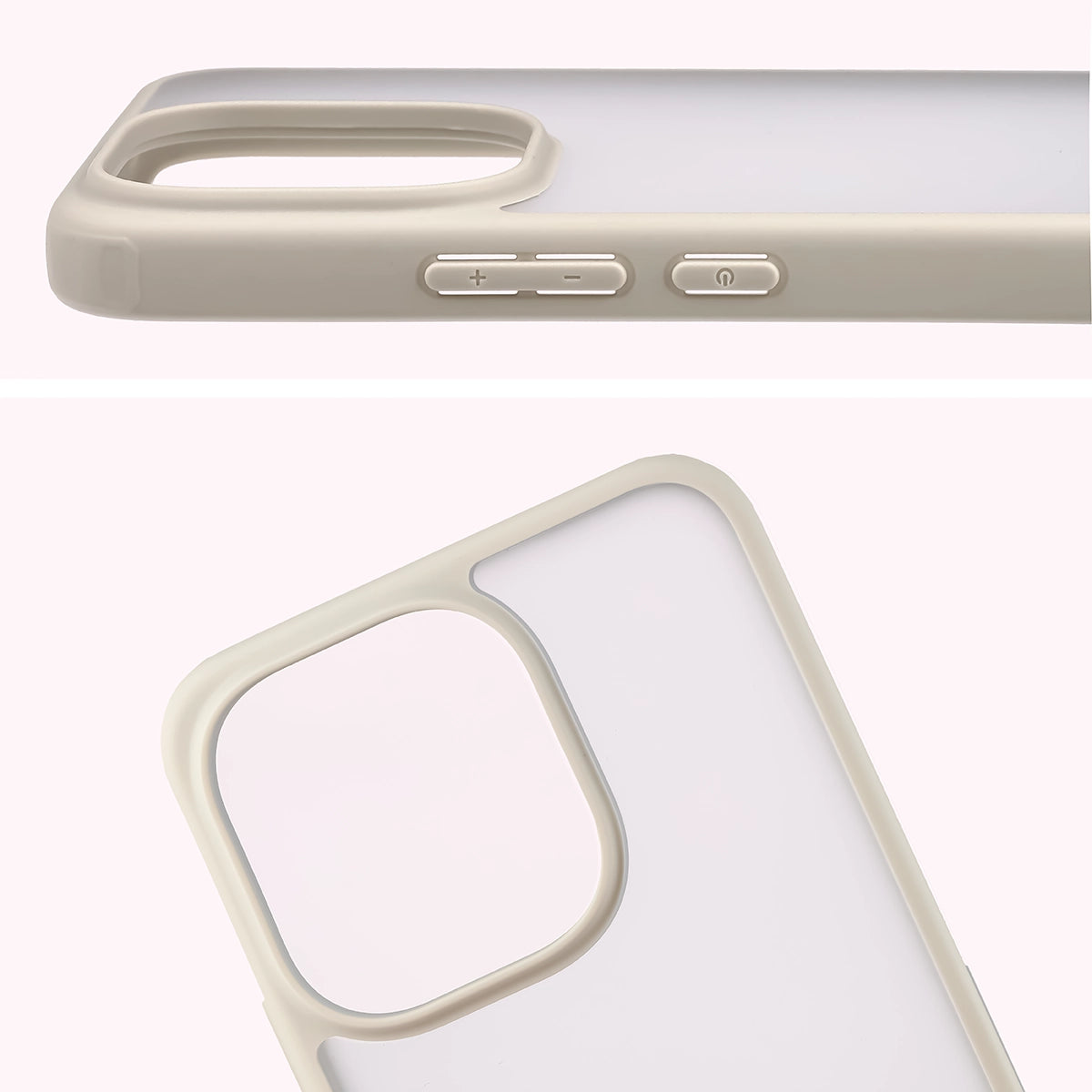 Handyhülle für Xiaomi Redmi Note 17 Pro 5G, Bizon Case Angelo, Semitransparent mit beigem Rahmen (3/6)