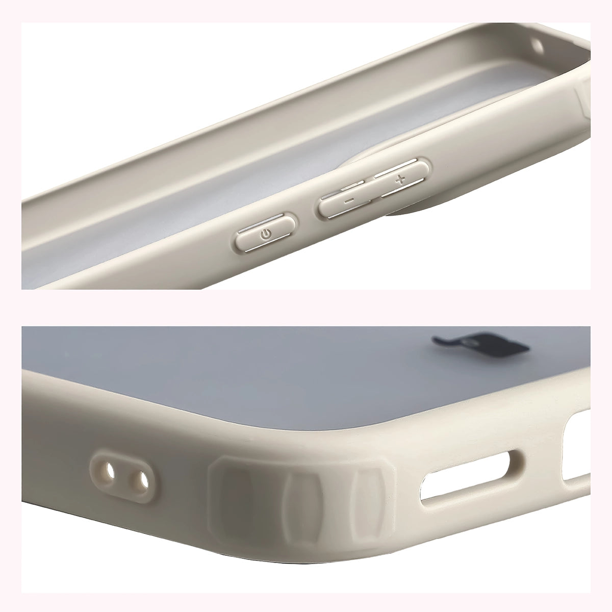 Handyhülle für Xiaomi Redmi Note 17 Pro 5G, Bizon Case Angelo, Semitransparent mit beigem Rahmen (4/6)