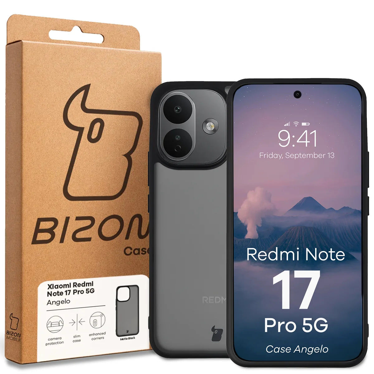 Handyhülle für Xiaomi Redmi Note 17 Pro 5G, Bizon Case Angelo, Getönte mit schwarzem Rahmen (6/6)