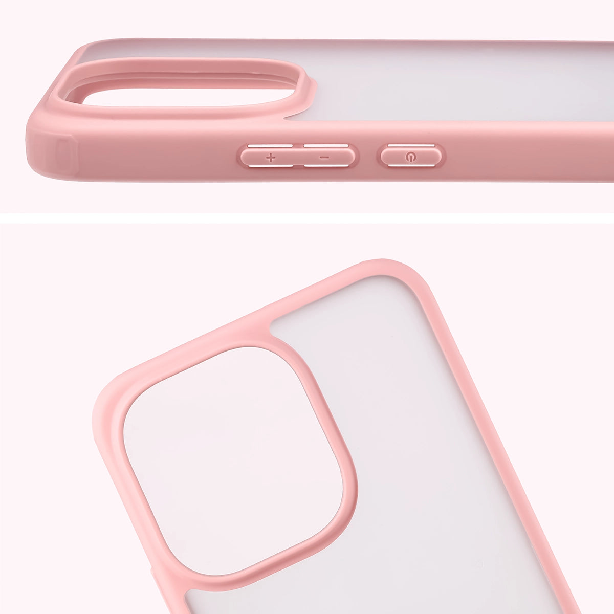 Handyhülle für Xiaomi Redmi Note 17 Pro 5G, Bizon Case Angelo, Semitransparent mit hellrosem Rahmen (3/6)