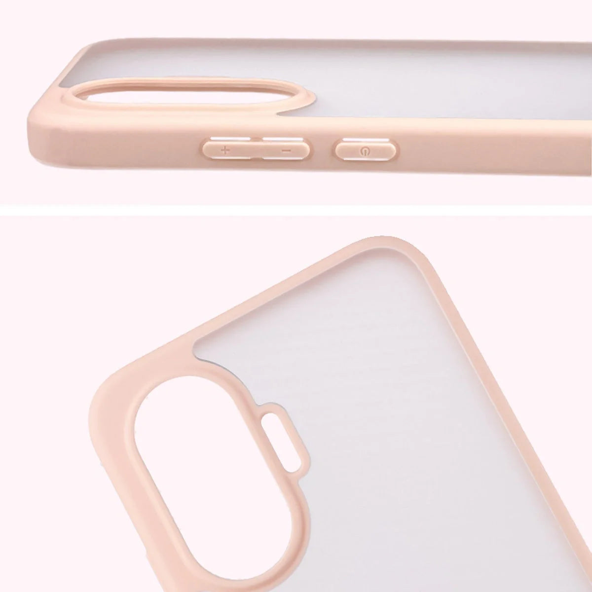 Handyhülle für Xiaomi POCO F7, Bizon Case Angelo, Semitransparent mit rosem Rahmen