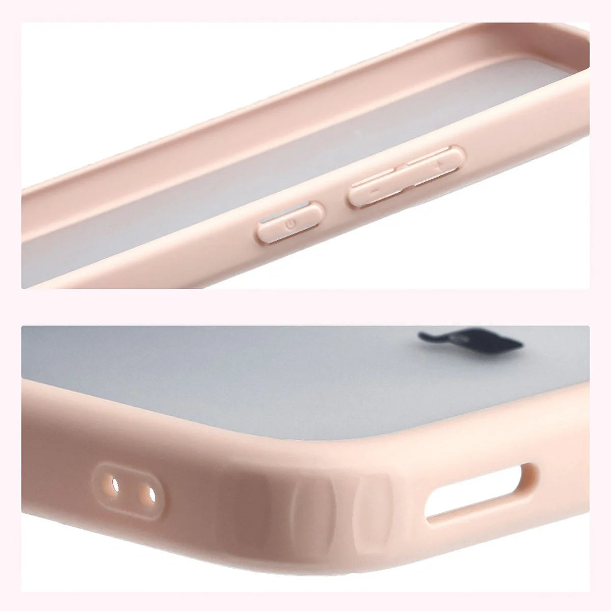 Handyhülle für Xiaomi POCO F7, Bizon Case Angelo, Semitransparent mit rosem Rahmen