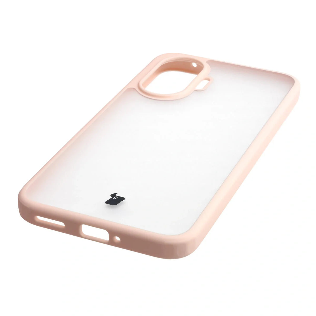 Handyhülle für Xiaomi POCO F7, Bizon Case Angelo, Semitransparent mit rosem Rahmen