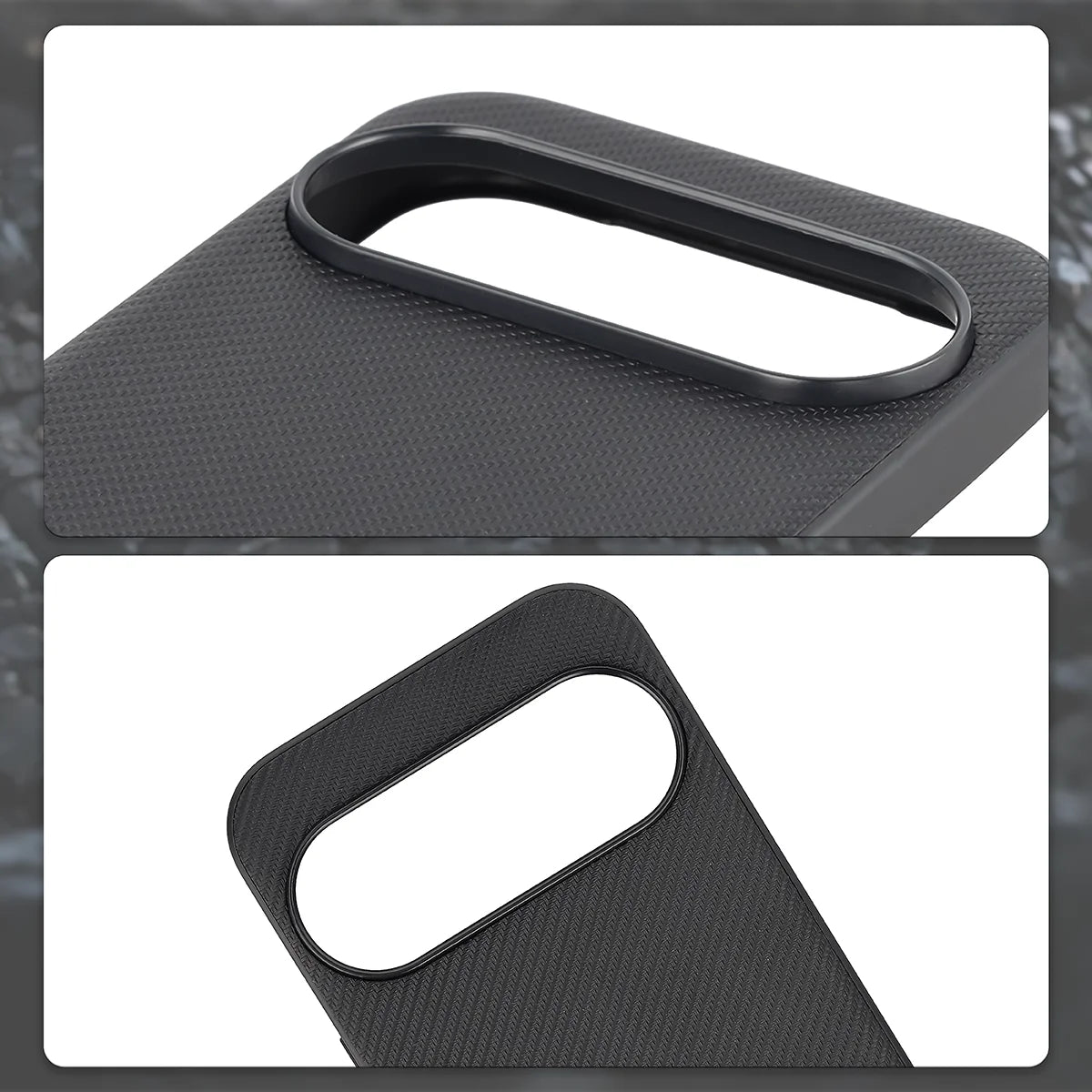 Hülle mit Handgelenkband für Google Pixel 10 / 10 Pro, Bizon Case CarbO, Schwarz