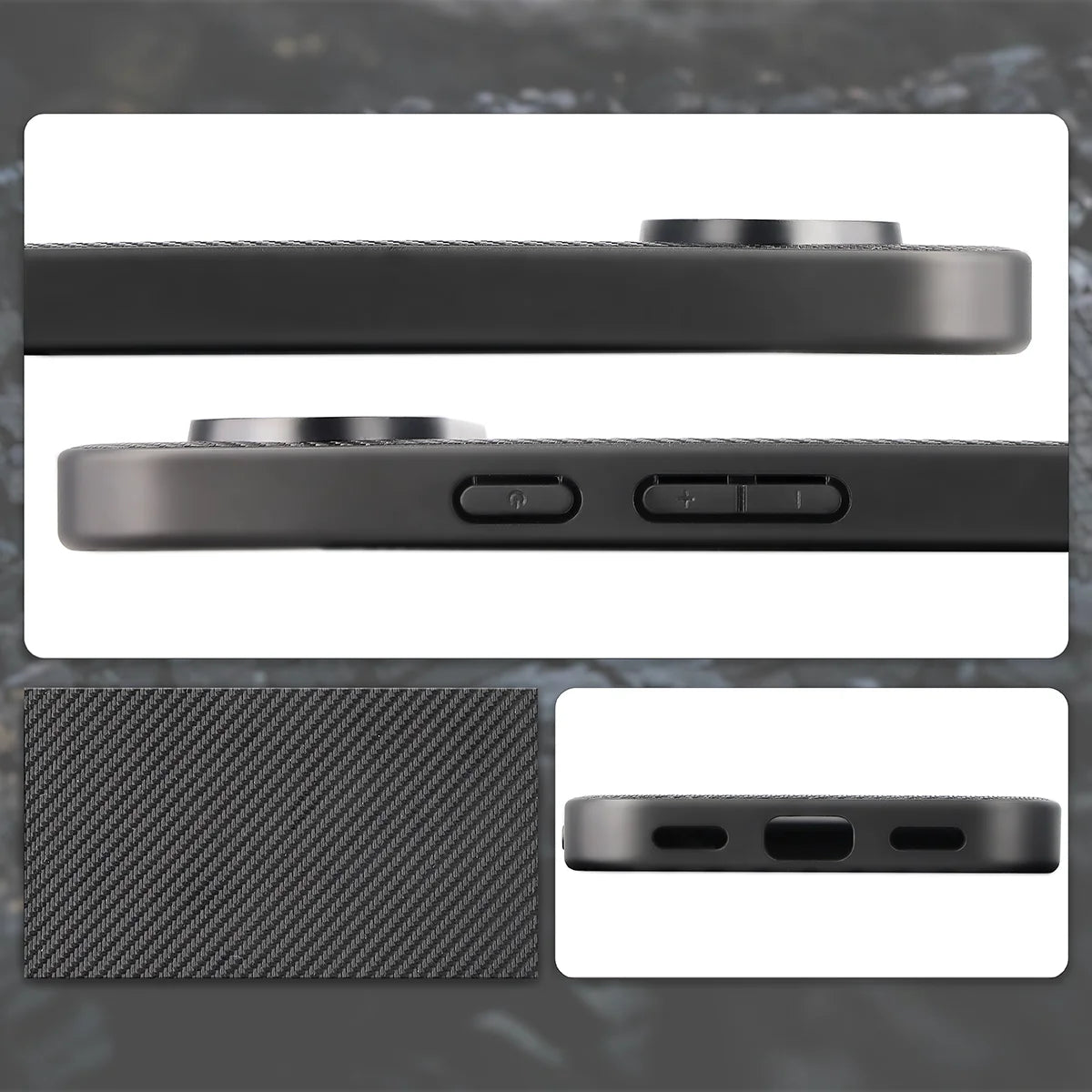 Hülle mit Handgelenkband für Google Pixel 10 / 10 Pro, Bizon Case CarbO, Schwarz