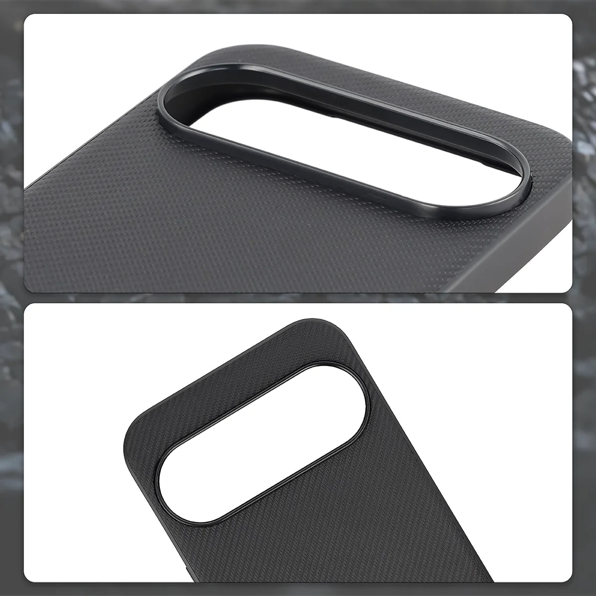 Hülle mit Handgelenkband für Google Pixel 10 Pro XL, Bizon Case CarbO, Schwarz