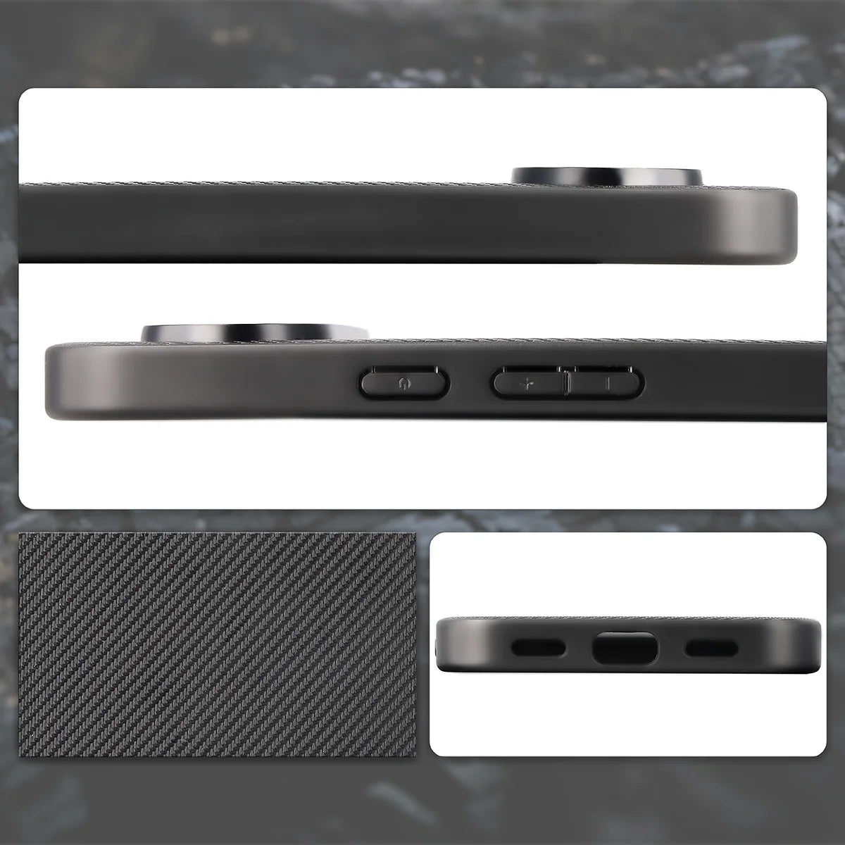 Hülle mit Handgelenkband für Google Pixel 10 Pro XL, Bizon Case CarbO, Schwarz