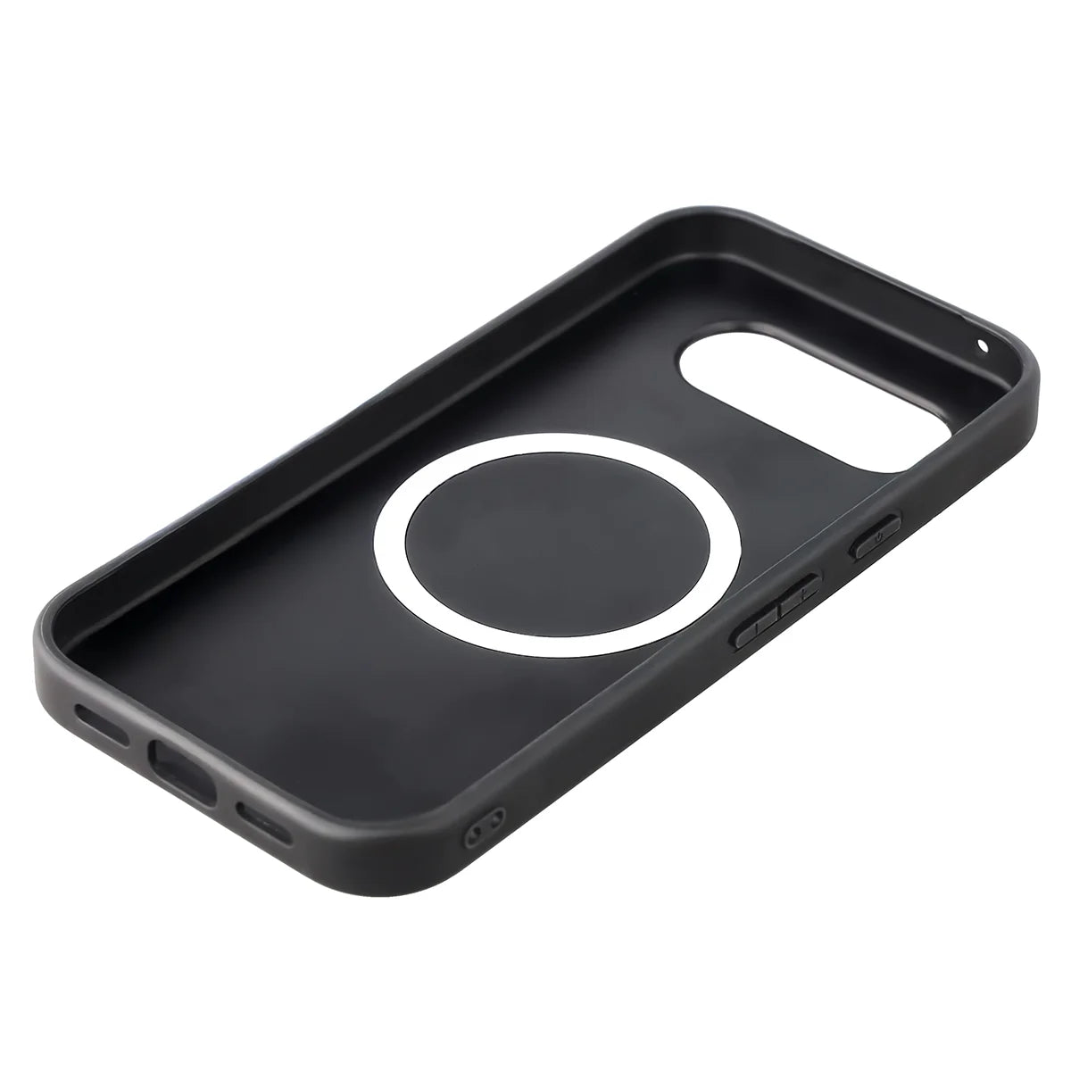 Hülle mit Handgelenkband für Google Pixel 10a, Bizon Case CarbO, Schwarz