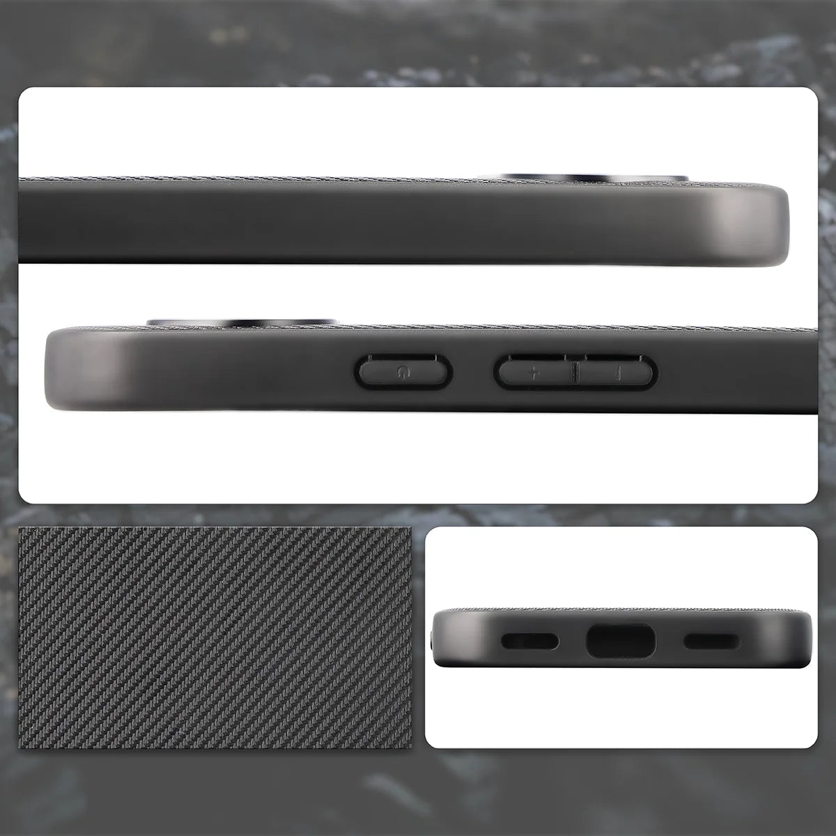 Hülle mit Handgelenkband für Google Pixel 11, Bizon Case CarbO, Schwarz