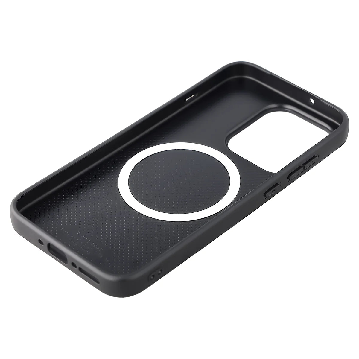 Hülle mit Handgelenkband für OPPO Reno16 / Pro, Bizon Case CarbO, Schwarz (5/6)