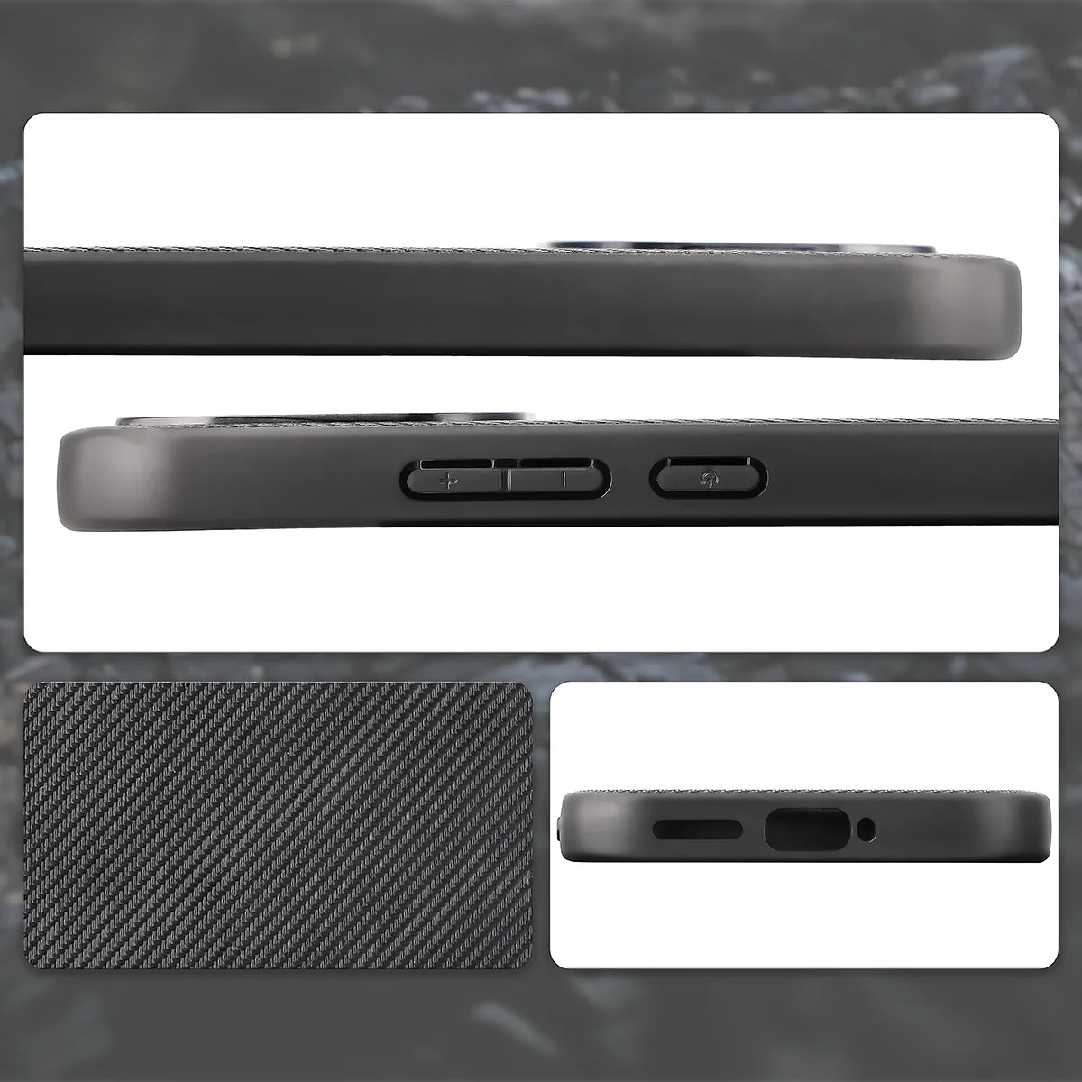 Hülle mit Handgelenkband für Xiaomi 17T, Bizon Case CarbO, Schwarz